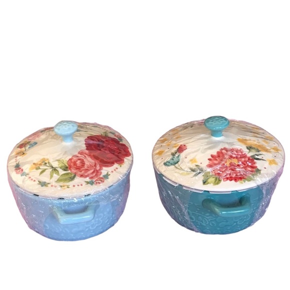 2 New The Pioneer Women Mini Casserole  Dish With Lid - Picture 4 of 5